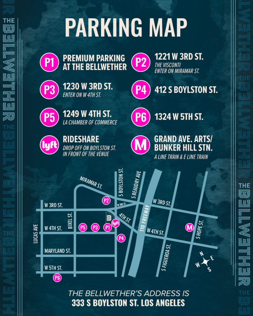 Parking, Metro, and Lyft Rideshare to The Bellwether